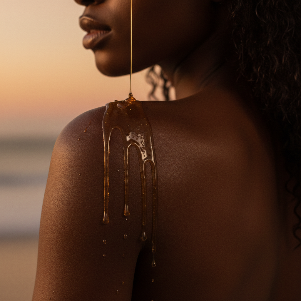 BathKandy Elixir body oil — luminous gel body oil with warm glow finish in Nectar and Cashmere